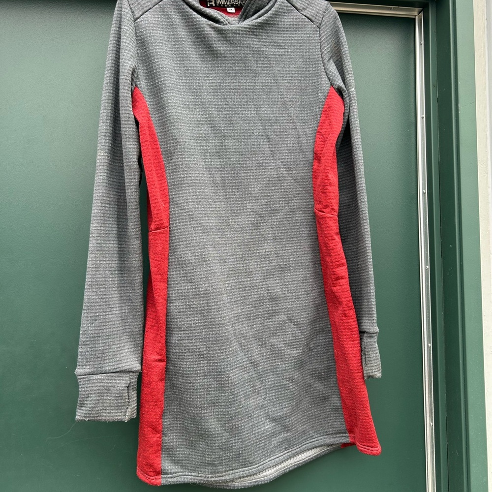 Immersion research and Red Women's Sweatshirt Dress polartech with hood!!!